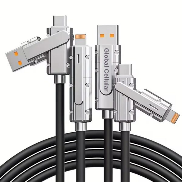 GC 4-in-1 Fast Charging & Data Cable – Type-C to Type-C | USB to Lightning | 100W PD Support