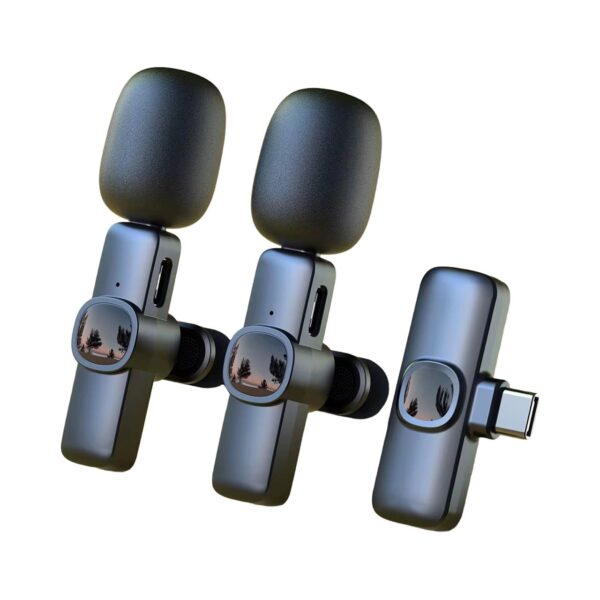 Type-C Dual Wireless Lavalier Microphones Compatible With Android & iOS