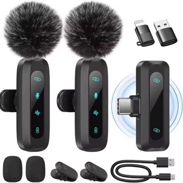 Wireless Lavalier Type-C Microphones Compatible With Android & iOS Devices
