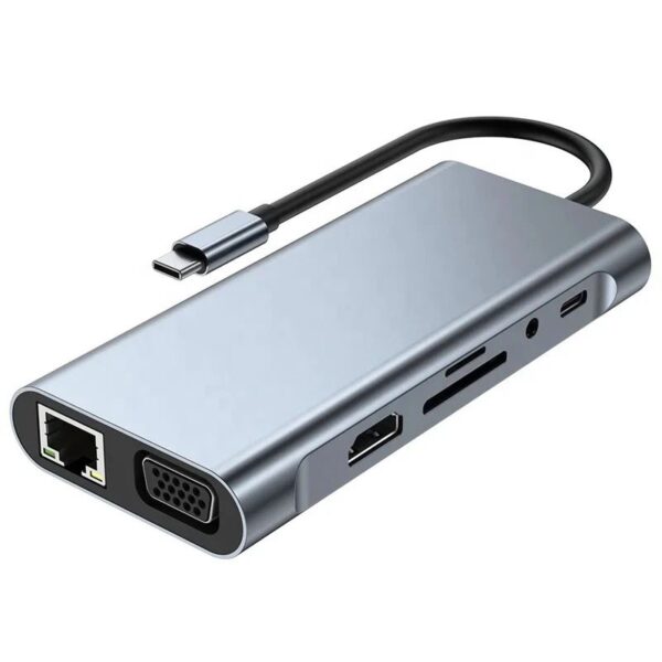 Multifunctional Type-C Hub 11-in-1 Adapter Hub High Quality By (GC)