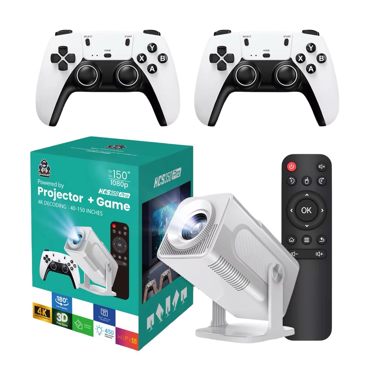 1080P Smart Projector South Africa | Android Projector with WiFi & Game Console